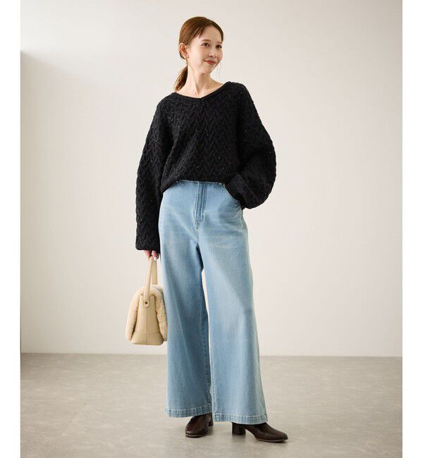 Rope&rsquo;Picnic「ミニフラワースパンコールニット」|ニット・セーター|