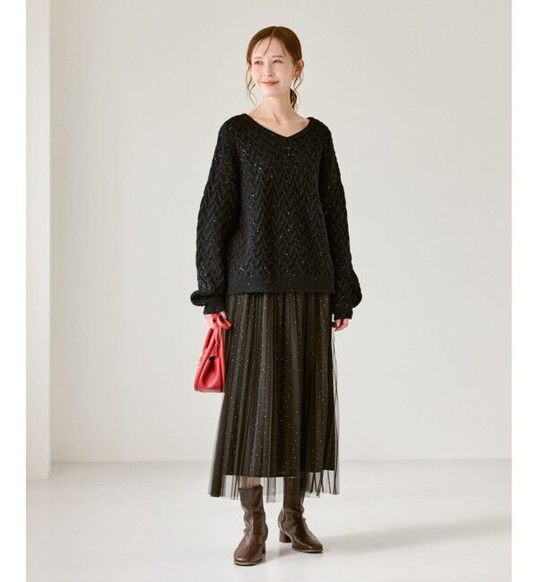 Rope&rsquo;Picnic「ミニフラワースパンコールニット」|ニット・セーター|