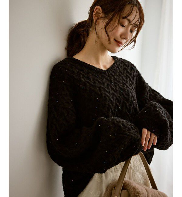 Rope&rsquo;Picnic「ミニフラワースパンコールニット」|ニット・セーター|