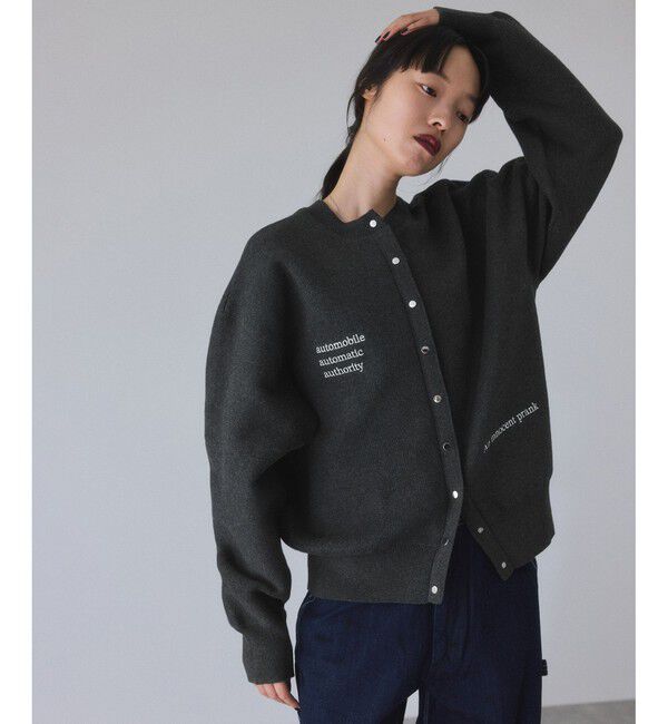 ADAM ET ROPE'「【サステナブル】2WAYスウェットニットカーディガン」|カーディガン|チャコール(06)