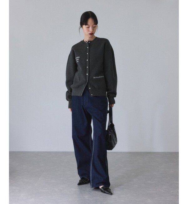 ADAM ET ROPE'「【サステナブル】2WAYスウェットニットカーディガン」|カーディガン|