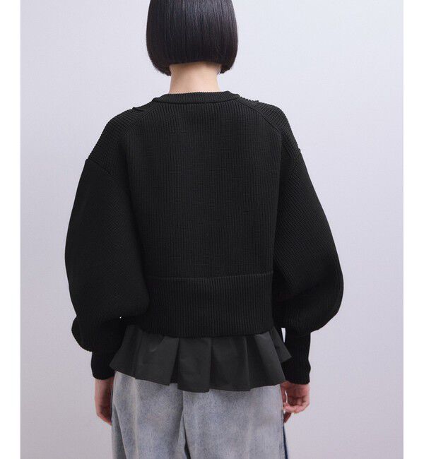 ADAM ET ROPE'「【WEB限定】ペプラムコンビニットカーディガン」|カーディガン|