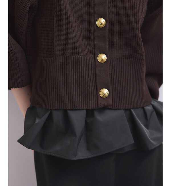 ADAM ET ROPE'「【WEB限定】ペプラムコンビニットカーディガン」|カーディガン|