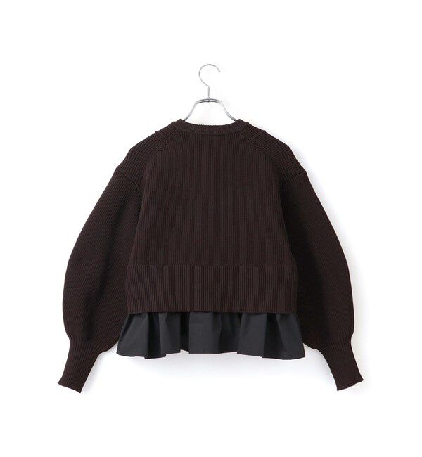 ADAM ET ROPE'「【WEB限定】ペプラムコンビニットカーディガン」|カーディガン|