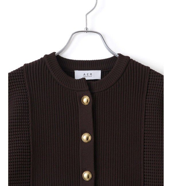 ADAM ET ROPE'「【WEB限定】ペプラムコンビニットカーディガン」|カーディガン|