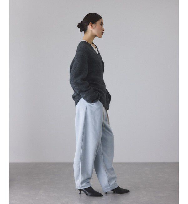 ADAM ET ROPE'「ウールミックスコクーンイージーパンツ」|チノ|