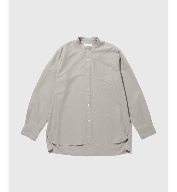 ADAM ET ROPE'「スエードタッチ レーヨンバンドカラーシャツ」|シャツ・ブラウス|ライトグレー(08)