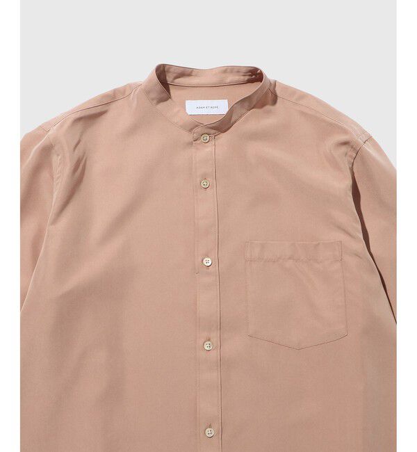 ADAM ET ROPE'「スエードタッチ レーヨンバンドカラーシャツ」|シャツ・ブラウス|