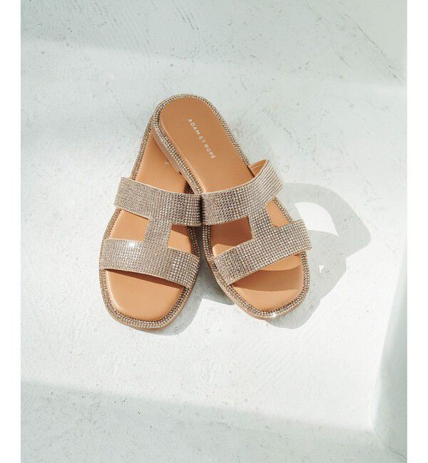 ADAM ET ROPE'「Iストラップラインストーンサンダル」|サンダル|