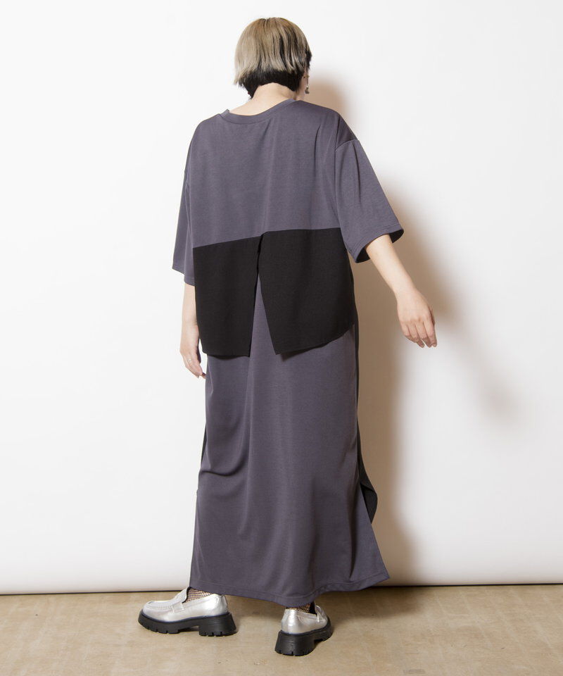  「シャツ切替ワンピース」|ワンピース|