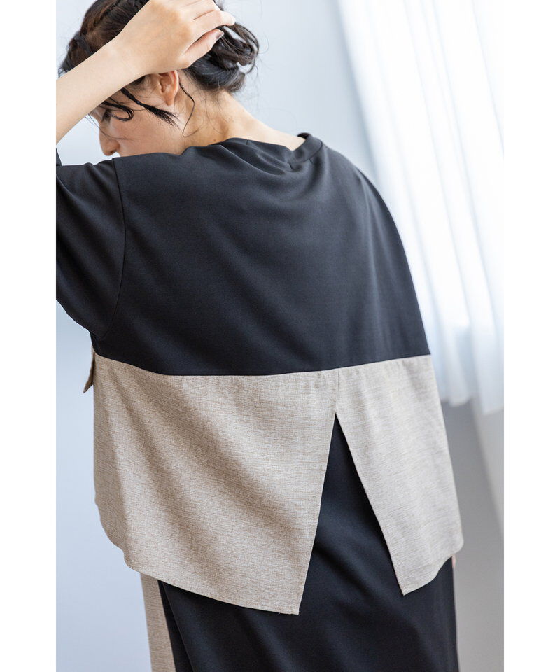  「シャツ切替ワンピース」|ワンピース|