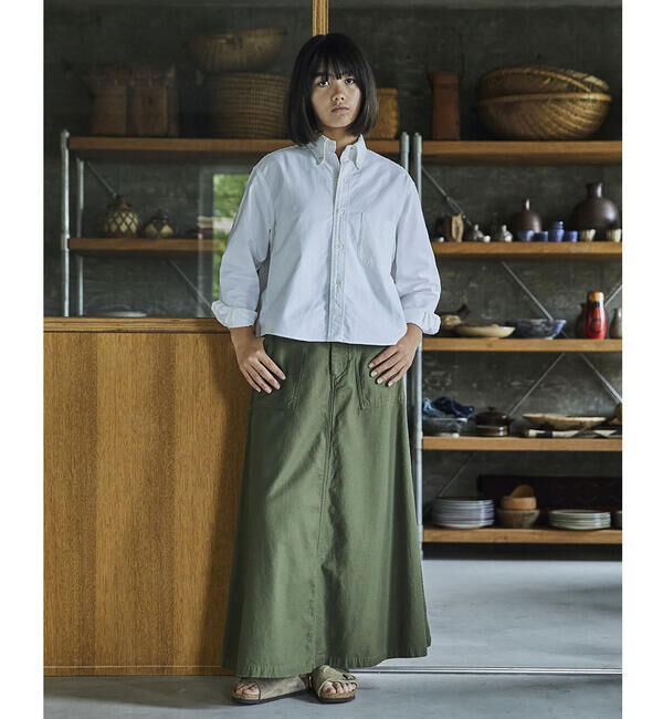  「orSlow | バックサテン ファティーグスカート WOMEN」|スカート|