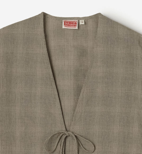  「INDIA INDUSTRY | ファインラインチェック カーディガンシャツ WOMEN」|シャツ・ブラウス|