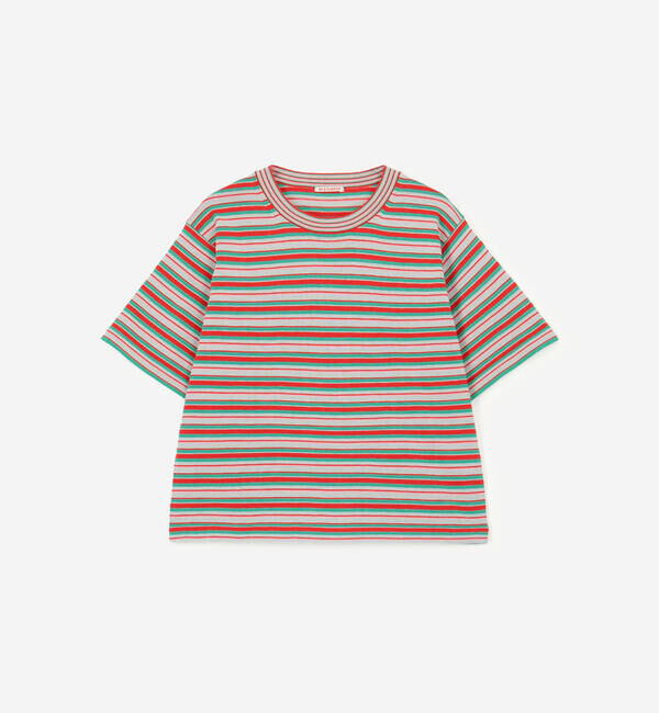  「RYE TENDER | 〈別注〉半袖クルーネックニット WOMEN」|ニット・セーター|RED系1