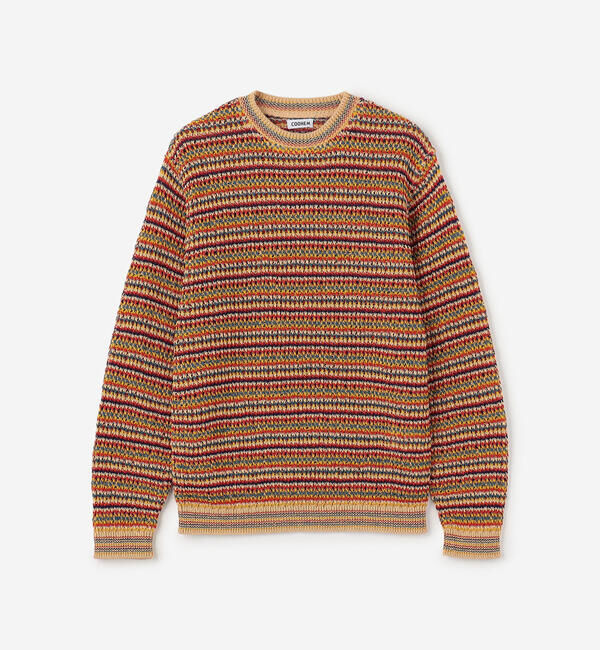  「COOHEM | 〈別注〉 マルチボーダーニット MEN」|ニット・セーター|RED系1