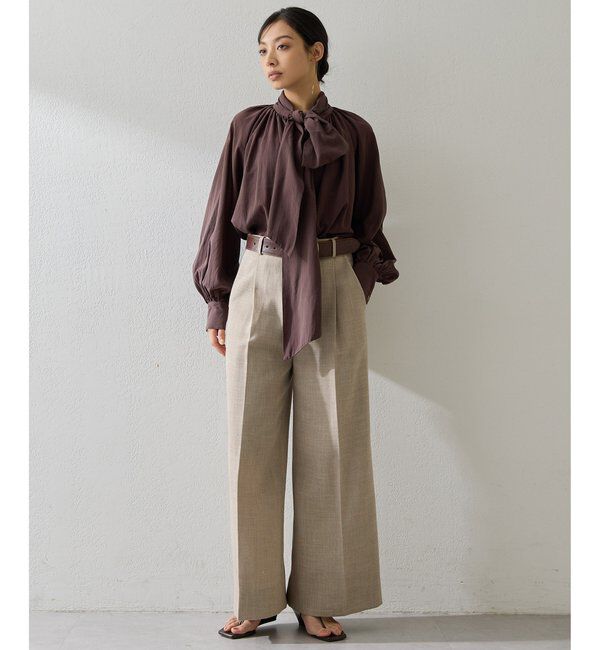  「リネンライクワイドパンツ」|チノ|