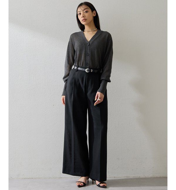  「リネンライクワイドパンツ」|チノ|