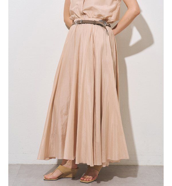  「【WEB＆一部店舗限定カラーあり】コットンシルクフレアスカート」|スカート|ベビーピンク
