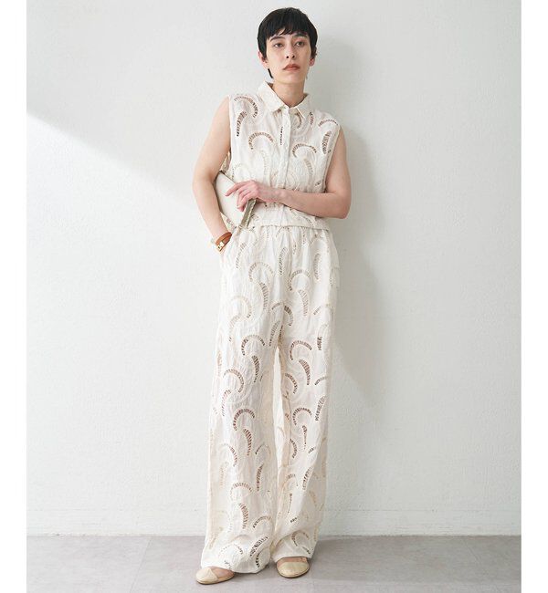  「【WEB限定】エンブロイダリーパンツ」|チノ|