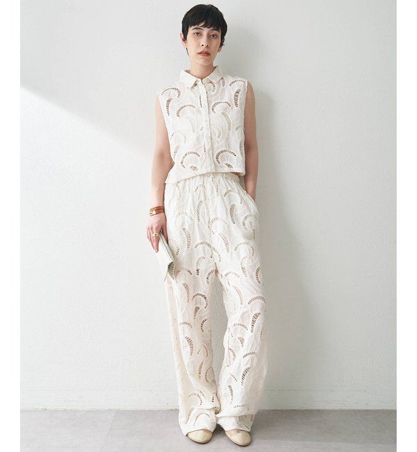  「【WEB限定】エンブロイダリーパンツ」|チノ|