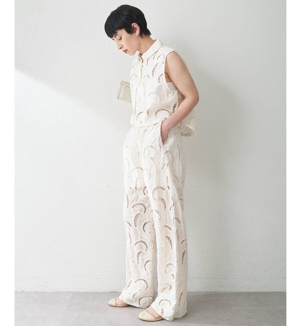  「【WEB限定】エンブロイダリーパンツ」|チノ|