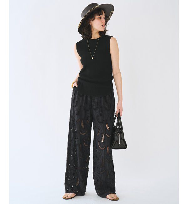  「【WEB限定】エンブロイダリーパンツ」|チノ|