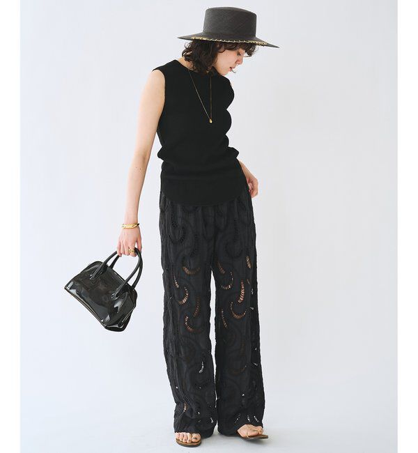  「【WEB限定】エンブロイダリーパンツ」|チノ|