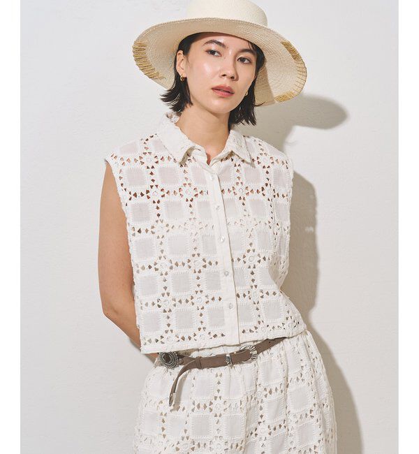  「クロシェライクブラウス」|シャツ・ブラウス|