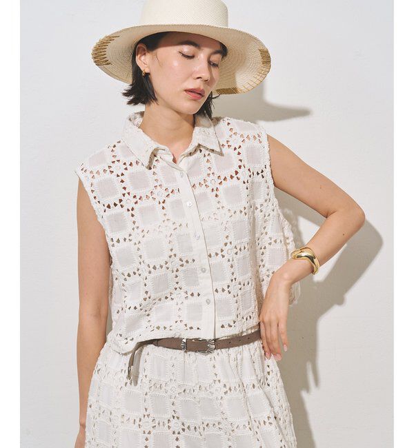  「クロシェライクブラウス」|シャツ・ブラウス|