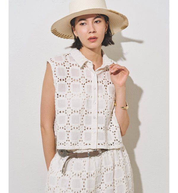  「クロシェライクブラウス」|シャツ・ブラウス|