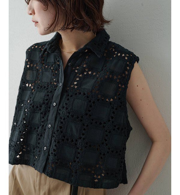  「クロシェライクブラウス」|シャツ・ブラウス|