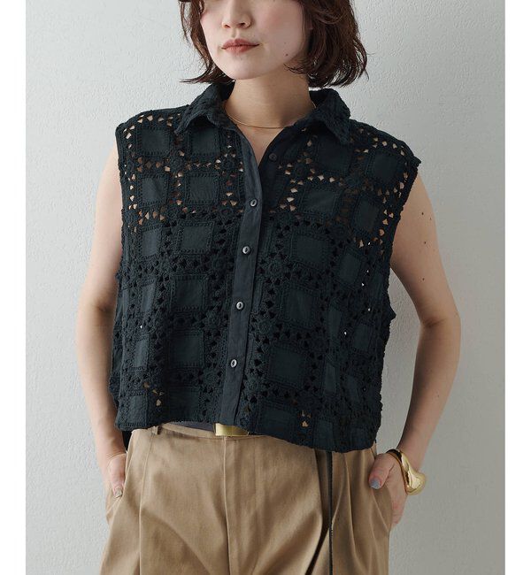  「クロシェライクブラウス」|シャツ・ブラウス|