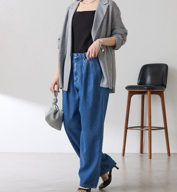  「Q.anosチャームタックデニムパンツ」|デニム|