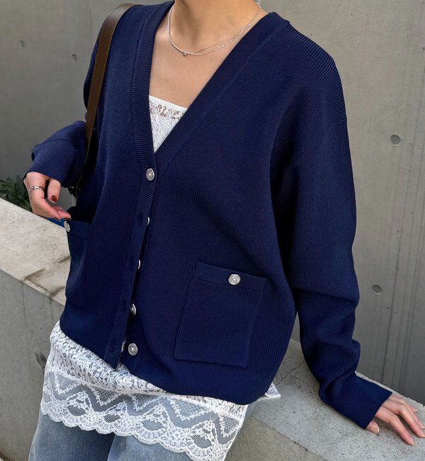  「ツヤボタンカーディガン」|カーディガン|