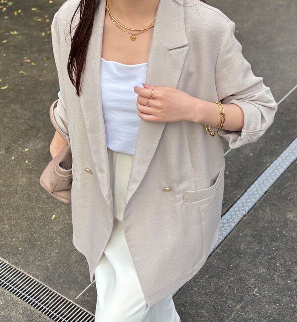  「【夏にも着られる/2サイズ展開】メッシュダブルジャケット」|テーラードジャケット|