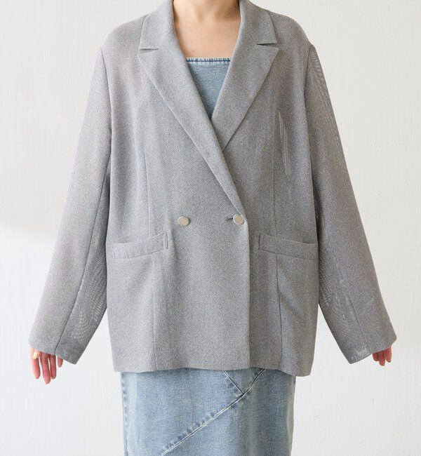  「【夏にも着られる/2サイズ展開】メッシュダブルジャケット」|テーラードジャケット|