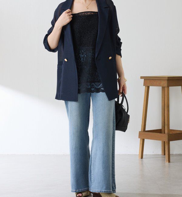  「【夏にも着られる/2サイズ展開】メッシュダブルジャケット」|テーラードジャケット|