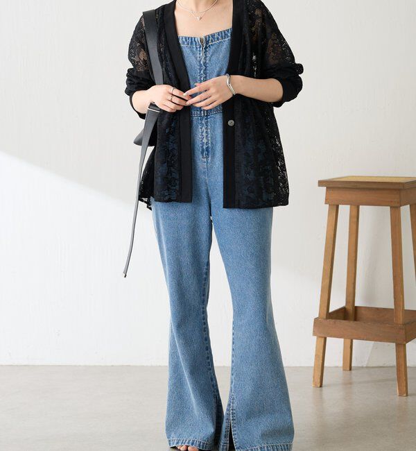  「《1枚で着映える》ギャザー切替シアーシャツカーディガン」|カーディガン|