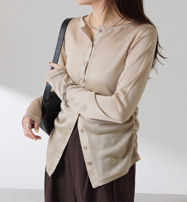  「サイドギャザーカーディガン」|カーディガン|