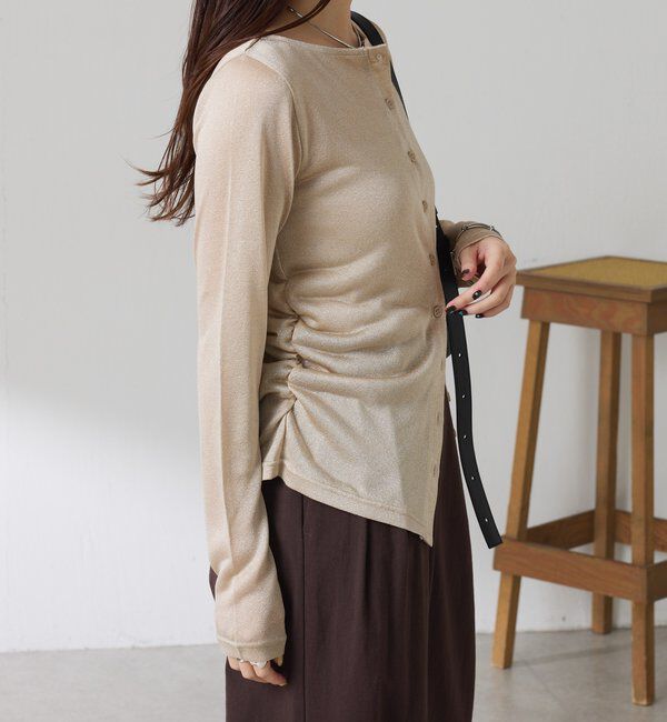  「サイドギャザーカーディガン」|カーディガン|