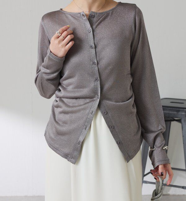 「サイドギャザーカーディガン」|カーディガン|
