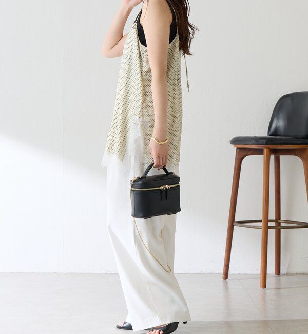  「レース付ドットキャミソール」|キャミソール|