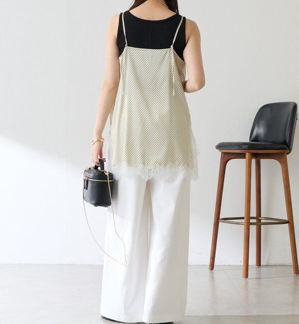  「レース付ドットキャミソール」|キャミソール|