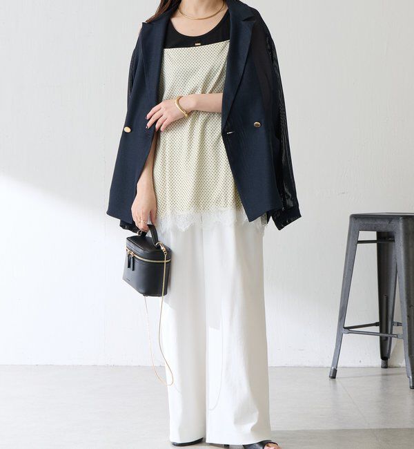  「レース付ドットキャミソール」|キャミソール|