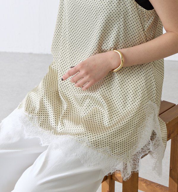  「レース付ドットキャミソール」|キャミソール|