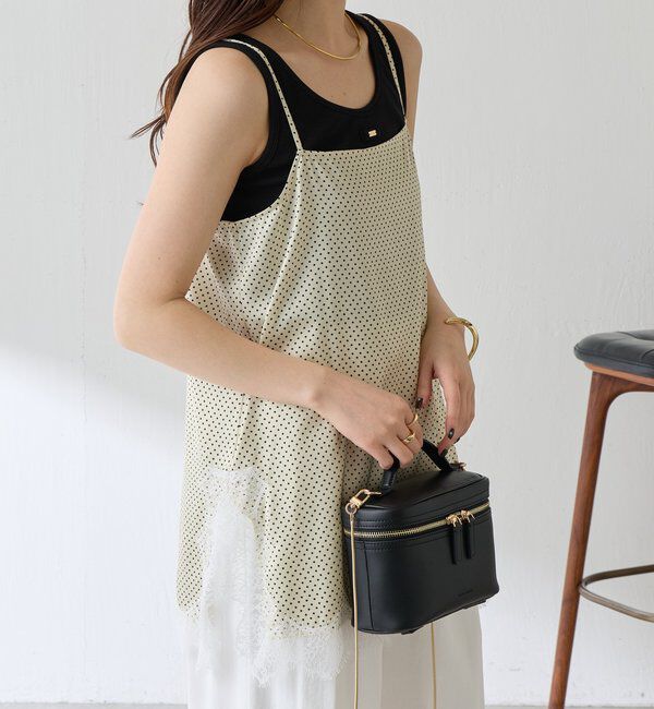  「レース付ドットキャミソール」|キャミソール|