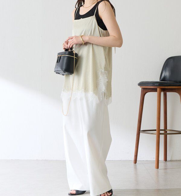  「レース付ドットキャミソール」|キャミソール|