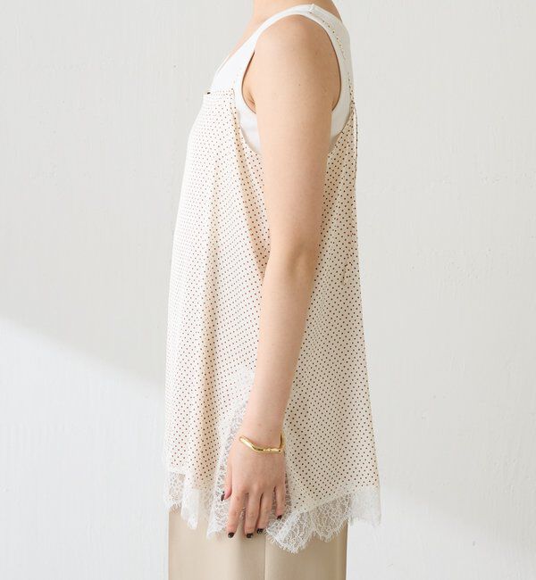  「レース付ドットキャミソール」|キャミソール|