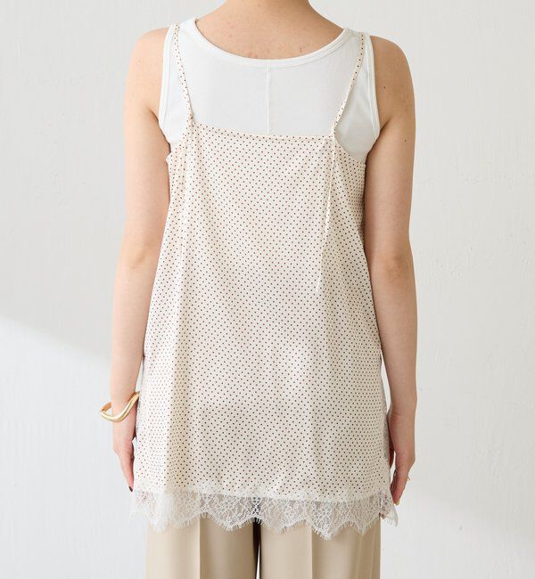  「レース付ドットキャミソール」|キャミソール|