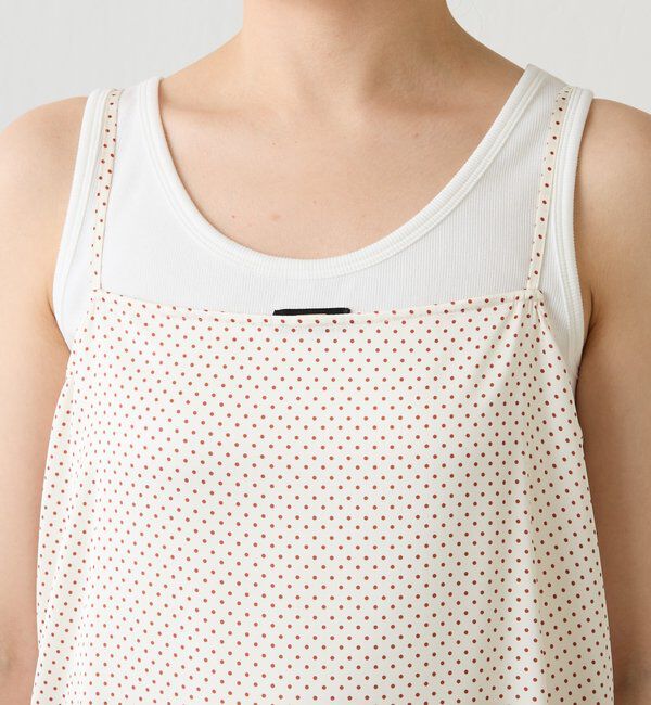  「レース付ドットキャミソール」|キャミソール|